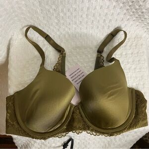 NWT Savage X Fenti Olive Green Floral Lace Convertible T-Shirt Bra Size US 36C